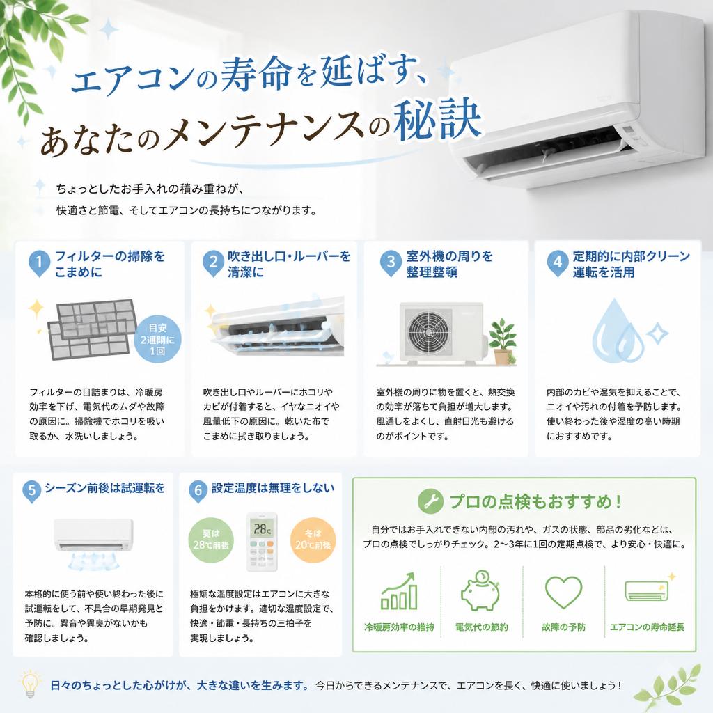エアコンの寿命を延ばす、あなたのメンテナンスの秘訣