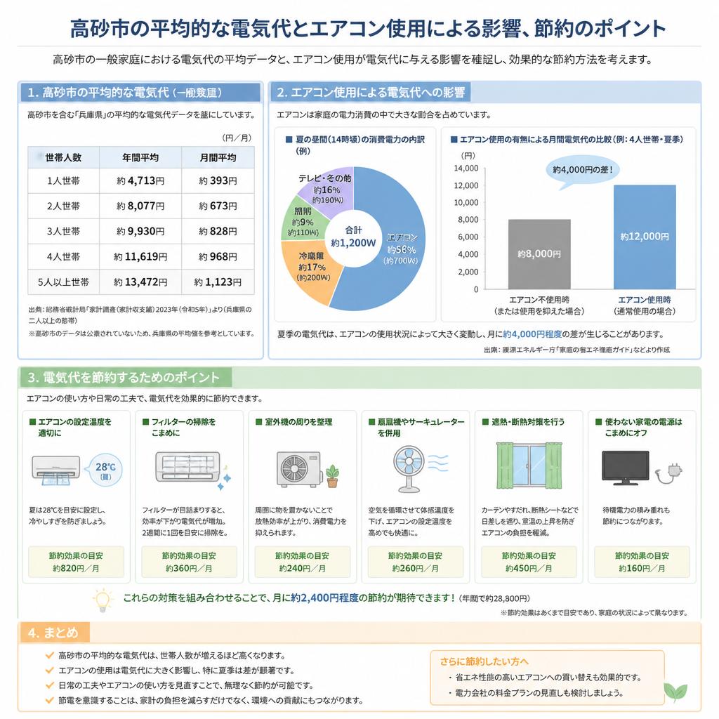 高砂市における電気代の実態