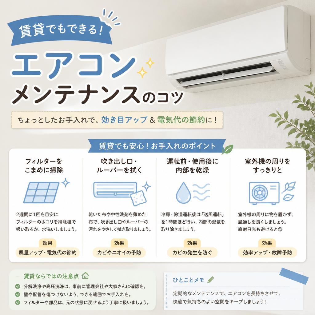 賃貸でもできる！エアコンメンテナンスのコツ