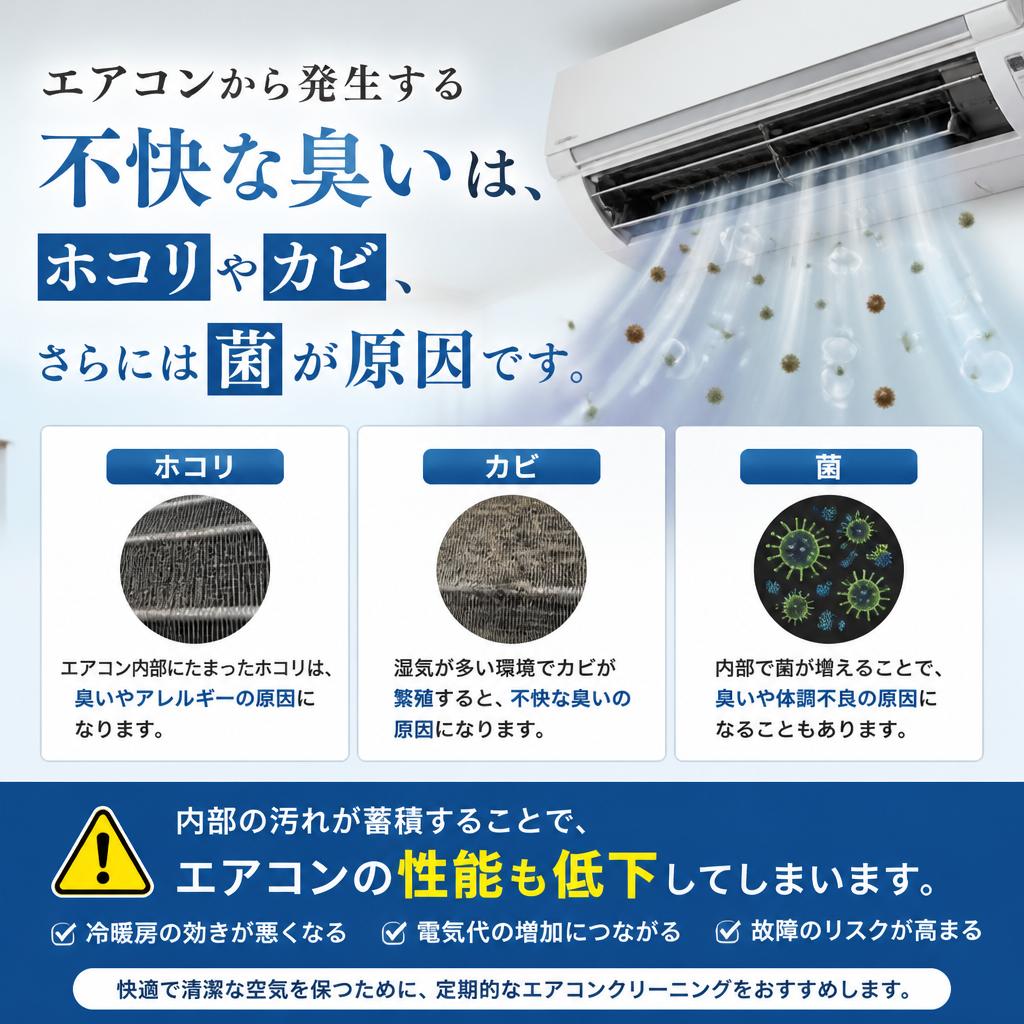エアコンからの臭いの原因