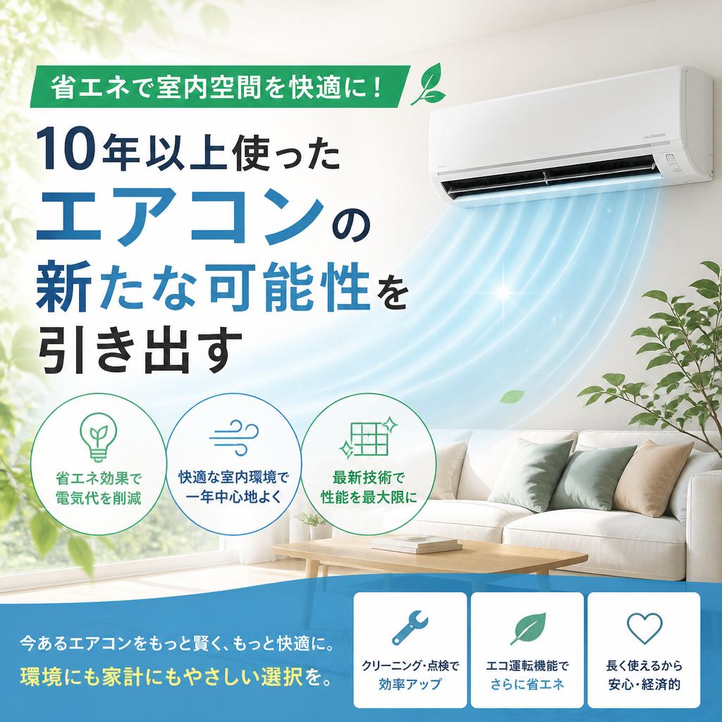 省エネで室内空間を快適に！10年以上使ったエアコンの新たな可能性を引き出す