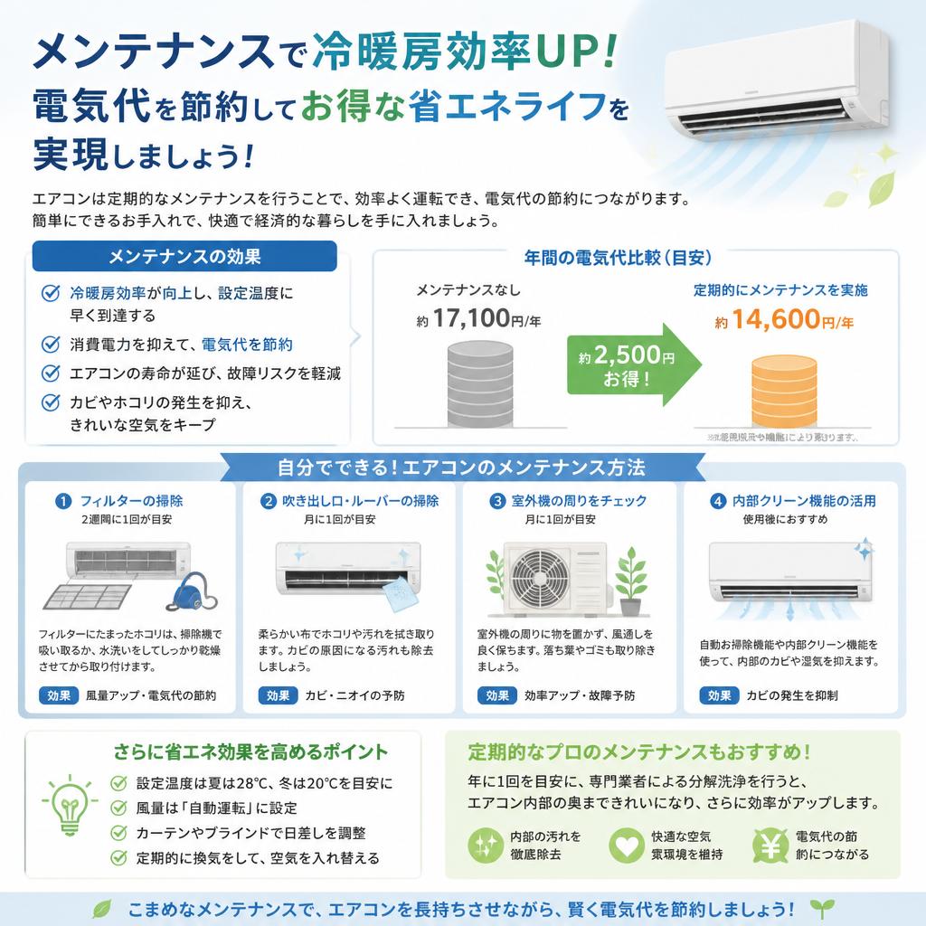 省エネにつながるエアコンメンテナンスの実際
