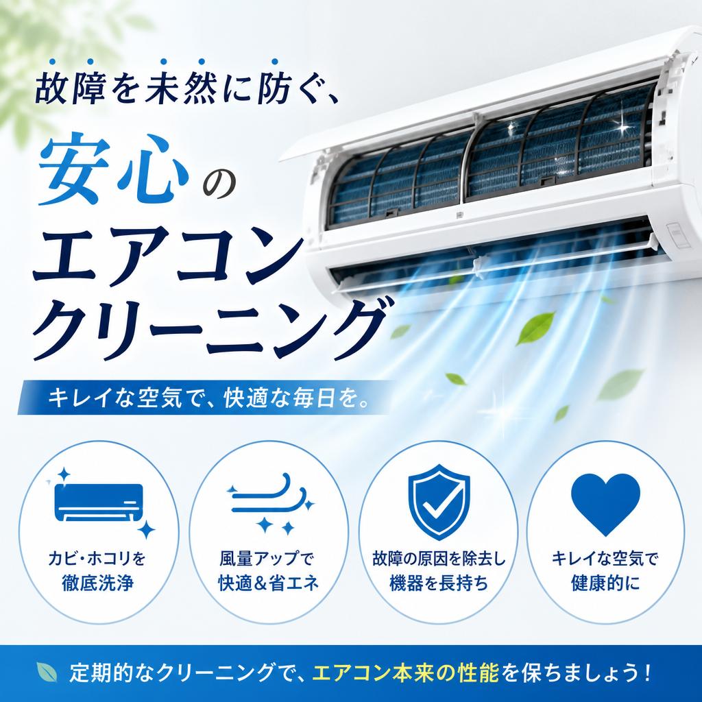 故障を未然に防ぐ、安心のエアコンクリーニング