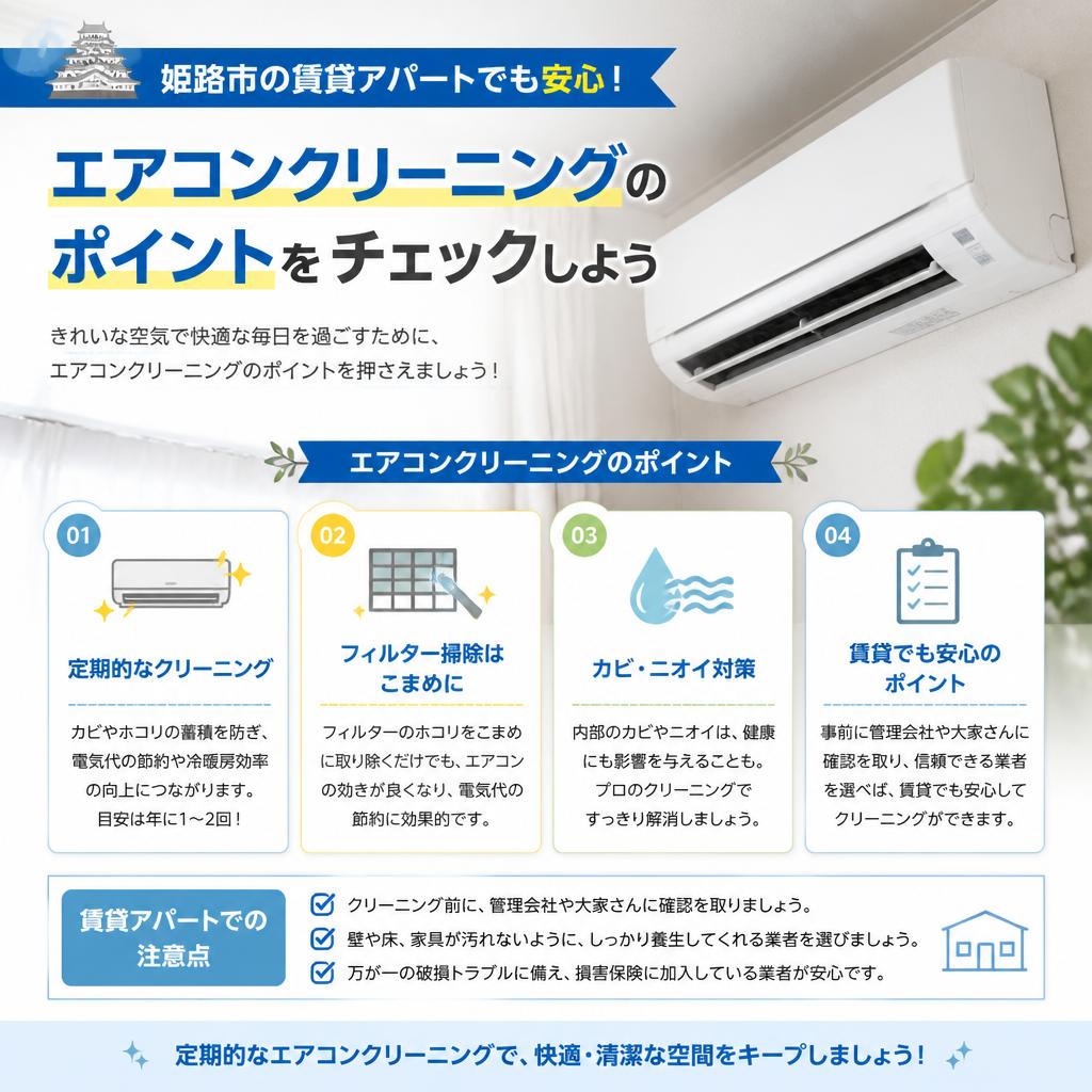 姫路市の賃貸アパートでも安心！エアコンクリーニングのポイントをチェックしよう