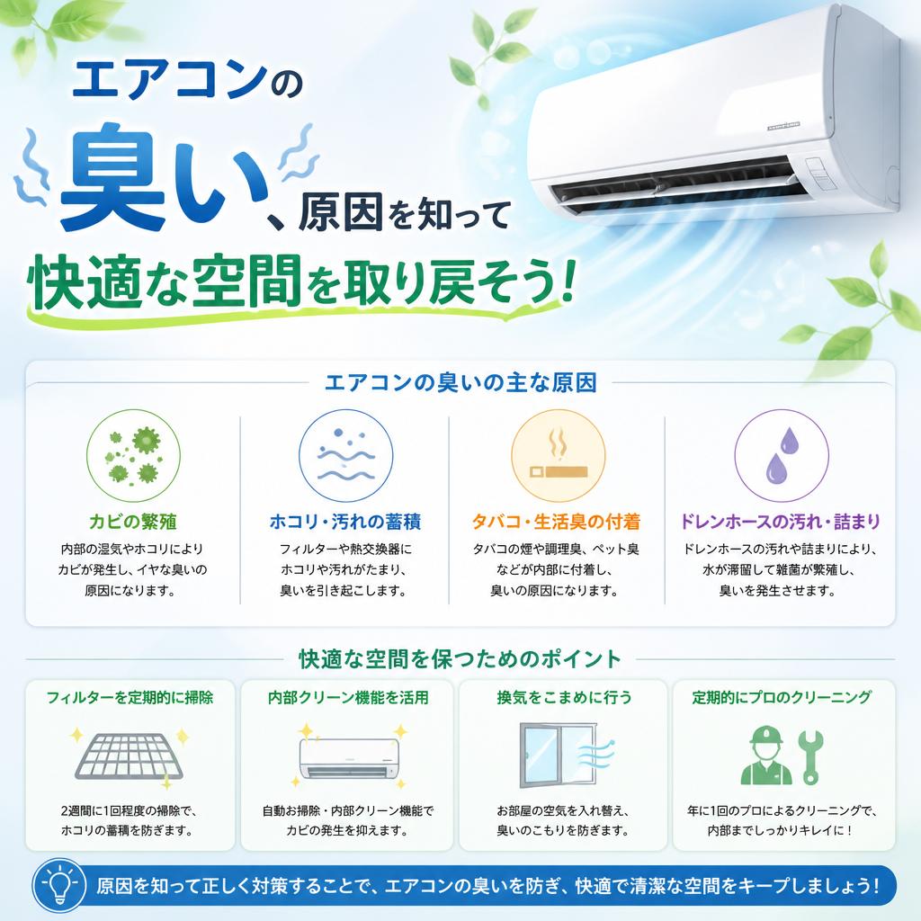 エアコンの臭い、原因を知って快適な空間を取り戻そう！