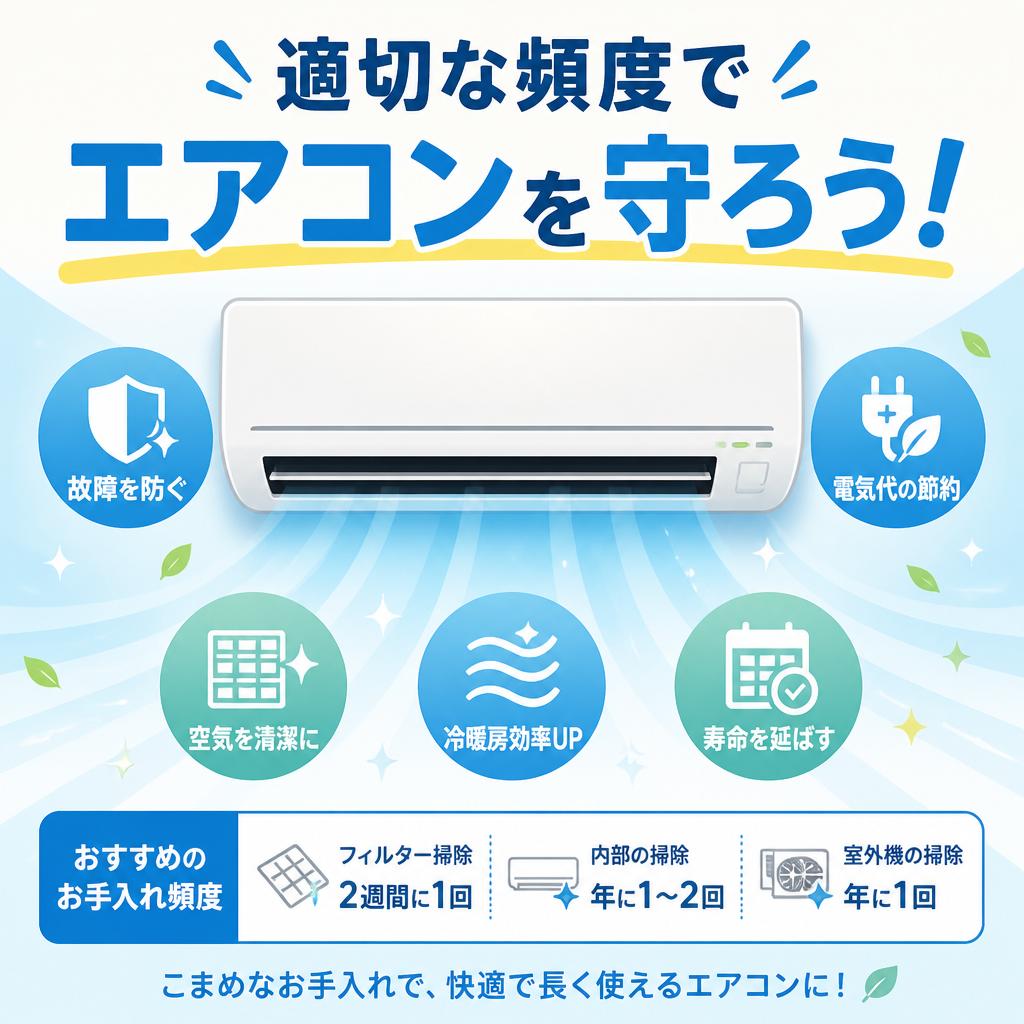 適切な頻度でエアコンを守ろう！