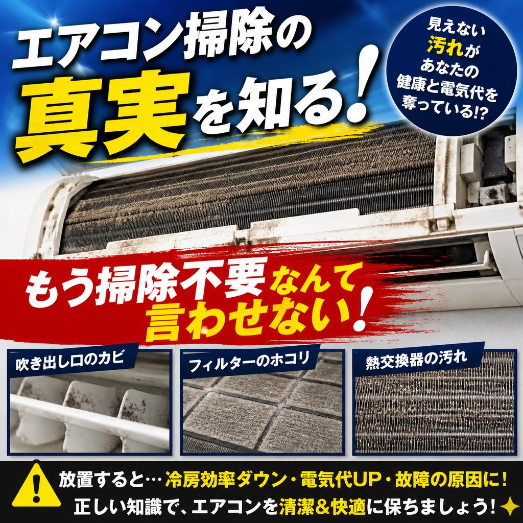 エアコン掃除の真実を知る！もう掃除不要なんて言わせない