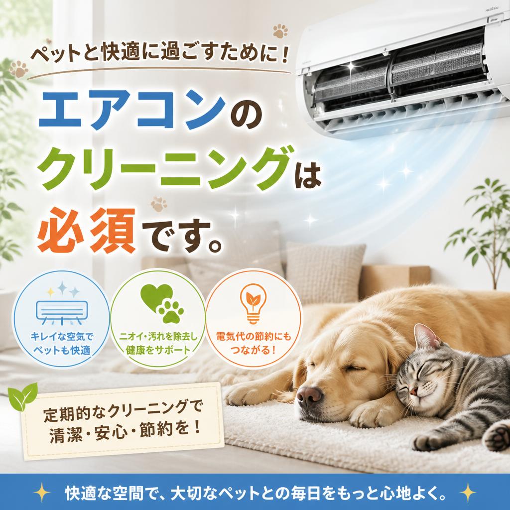 犬・猫などペットを飼っている家のエアコンはなぜ早く汚れるのか？
