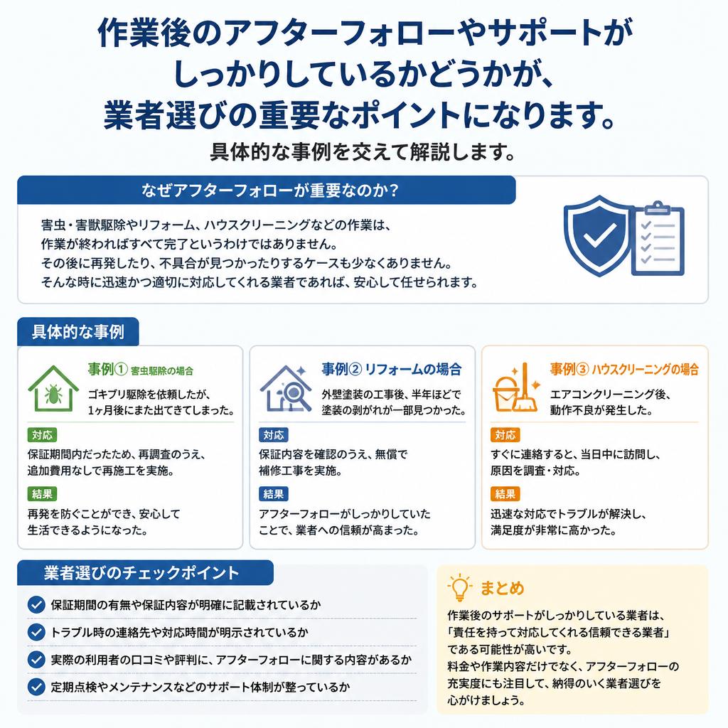 基準その3：アフターフォローの充実