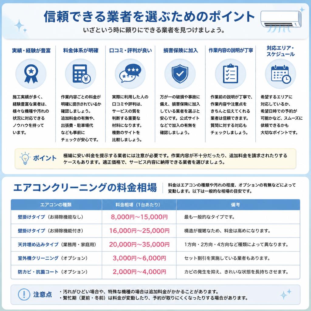 エアコンクリーニング業者の選び方