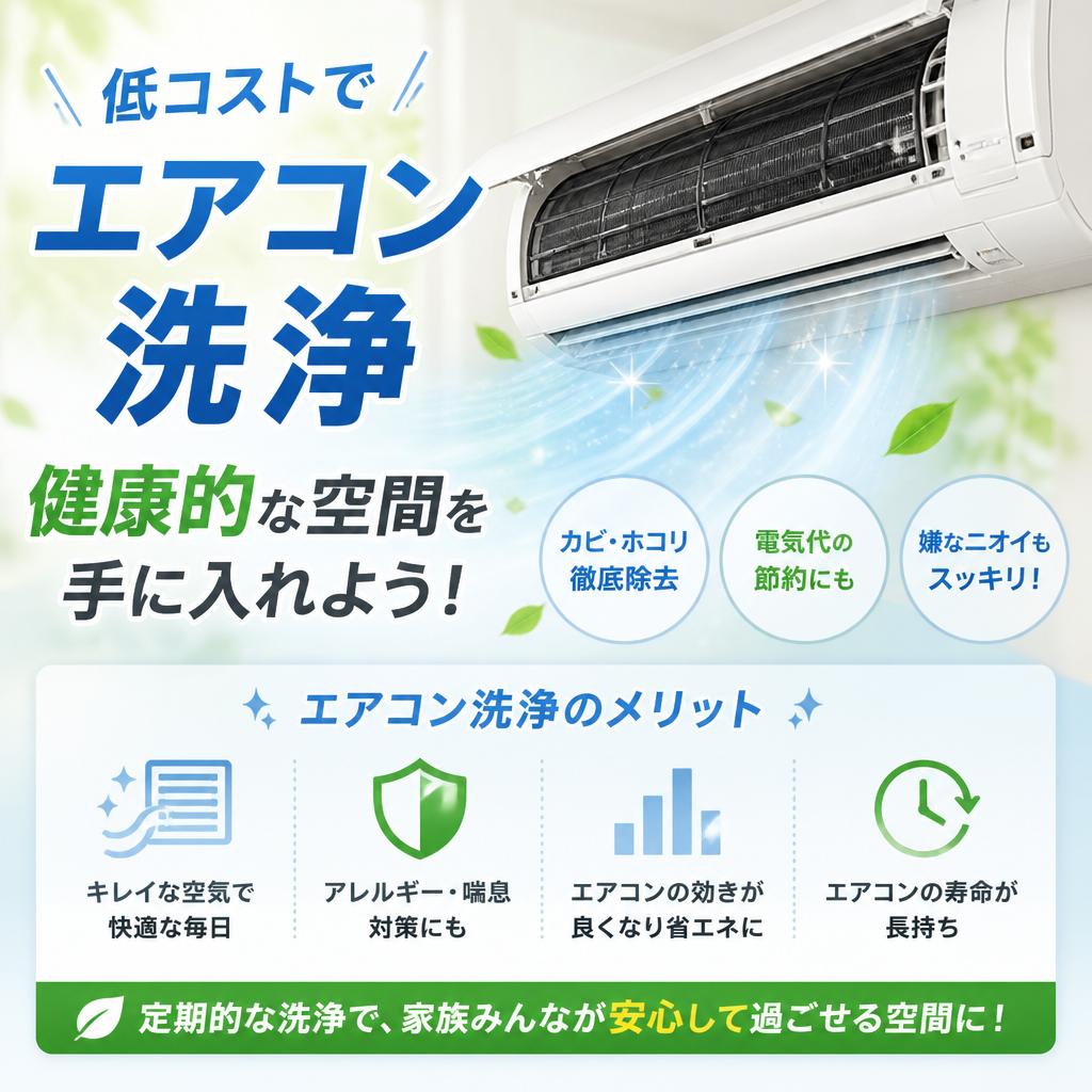 低コストでエアコン洗浄、健康的な空間を手に入れよう！