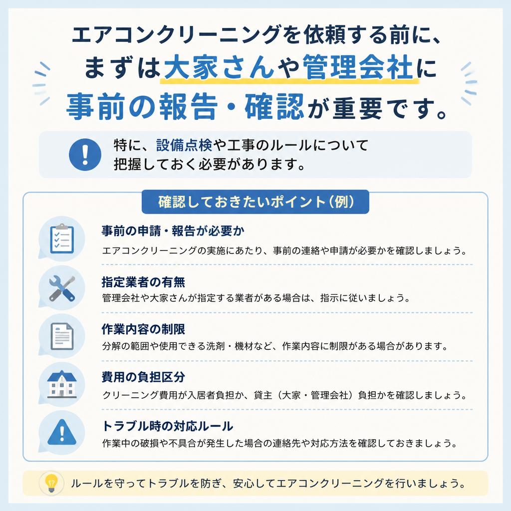 賃貸アパートでエアコンクリーニングを依頼する前の準備