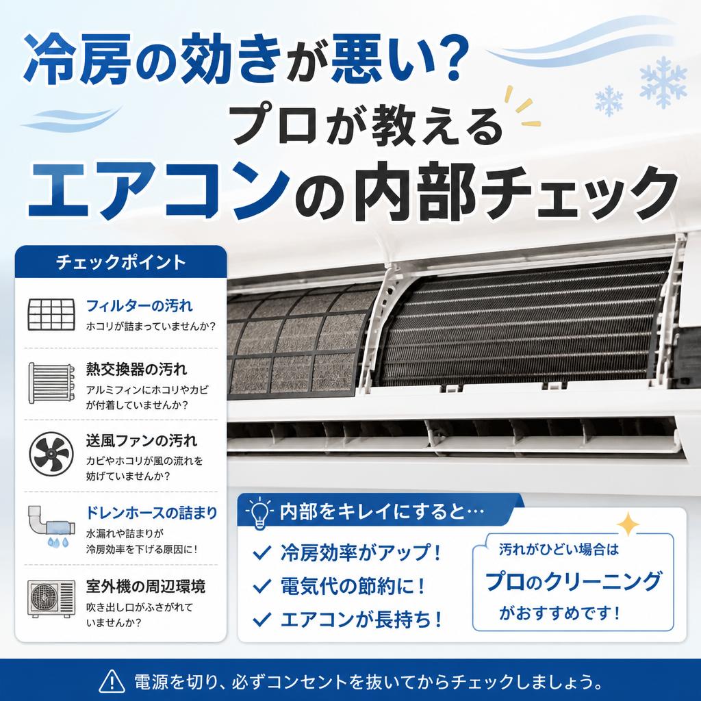 冷房の効きが悪い？プロが教えるエアコンの内部チェック