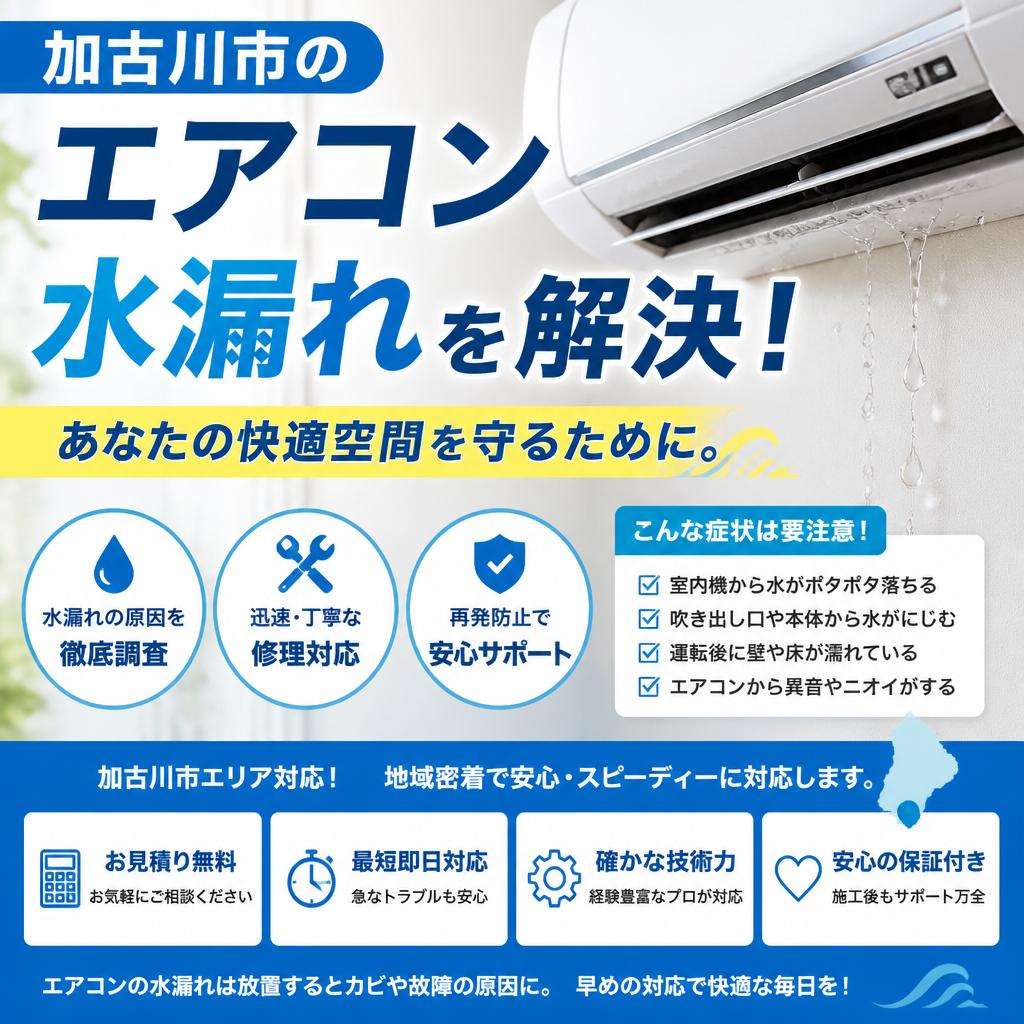 加古川市のエアコン水漏れを解決！あなたの快適空間を守るために。