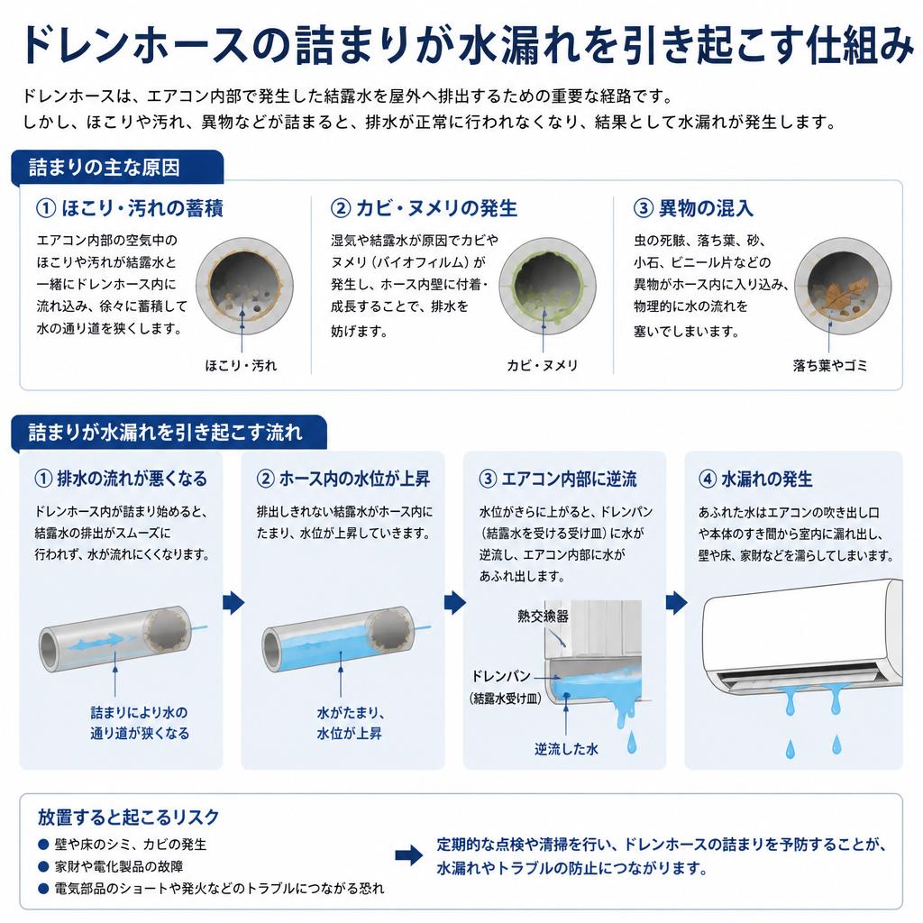 2. ドレンホース詰まりの原因とは？