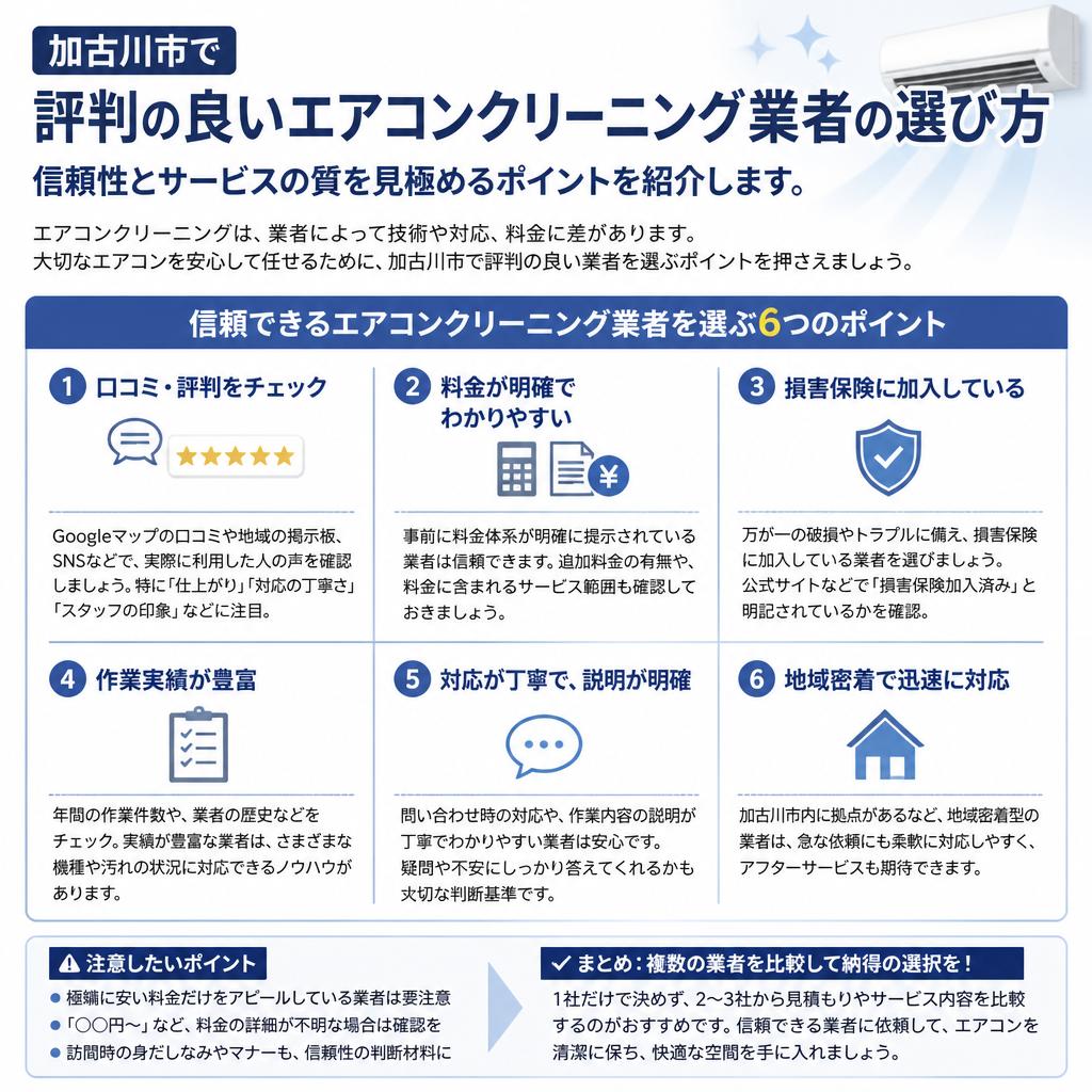 信頼できるエアコンクリーニング業者の選び方