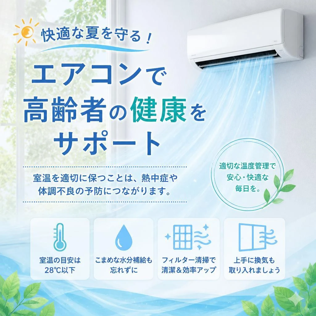 快適な夏を守る！エアコンクリーニングで高齢者の健康をサポート