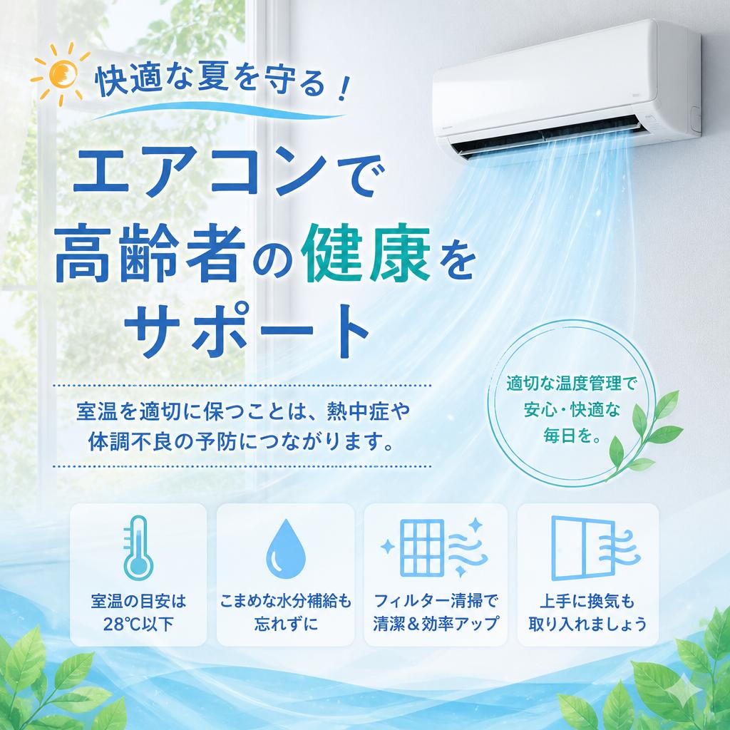 快適な夏を守る！エアコンクリーニングで高齢者の健康をサポート