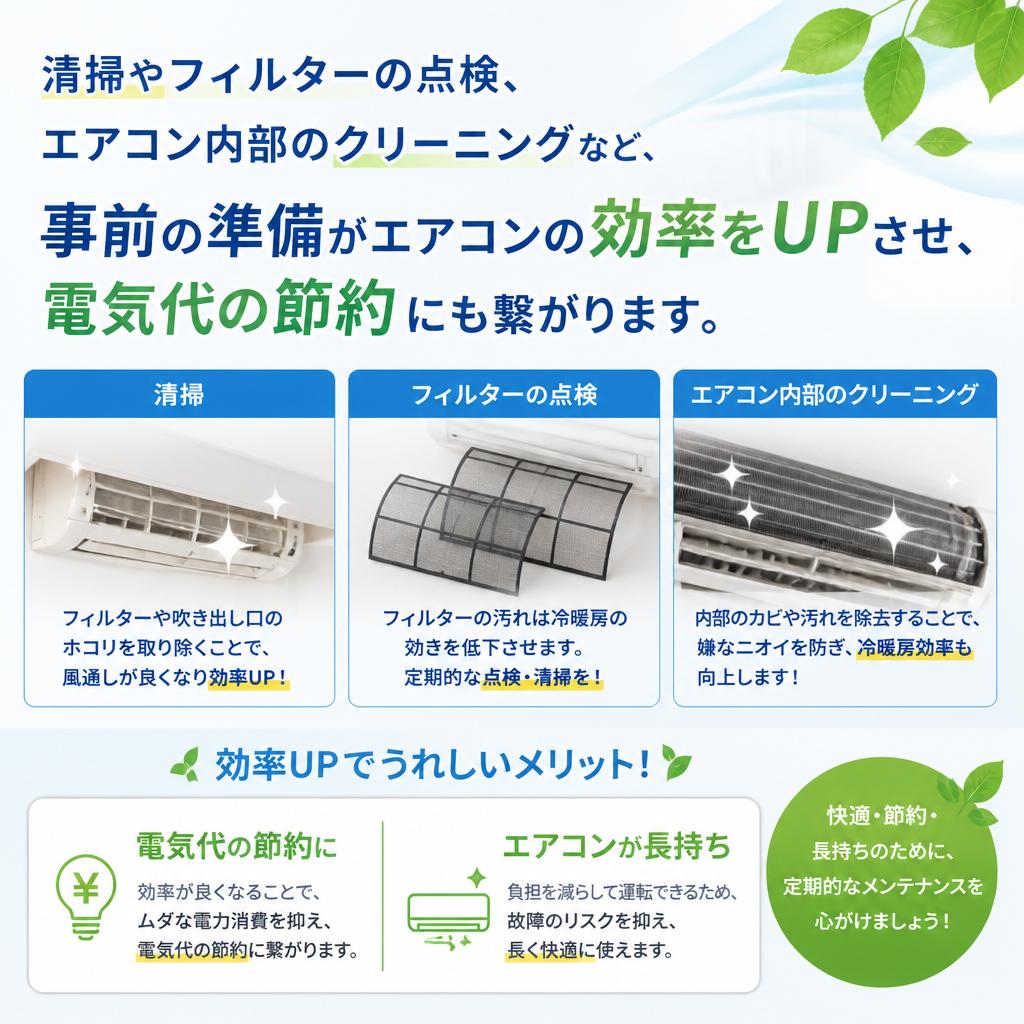エアコン使用前の準備方法
