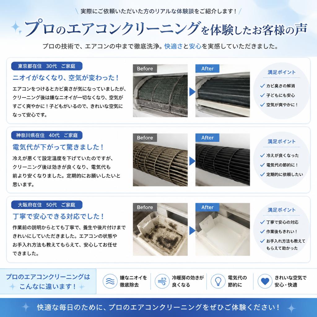 5. お客様の声：実際のクリーニング体験