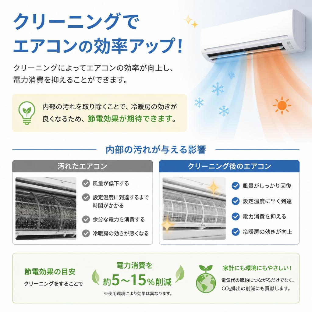 省エネにつながるエアコンクリーニング