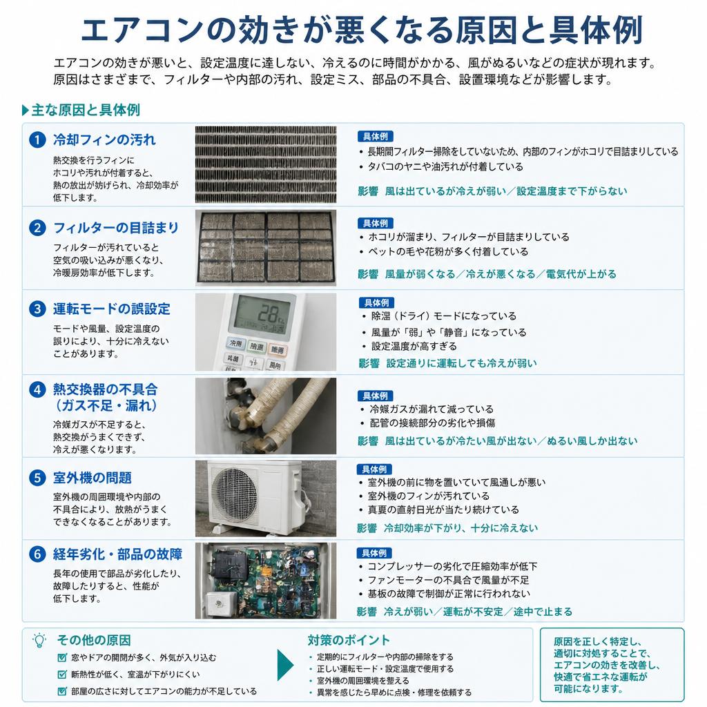 エアコンの効きが悪い理由
