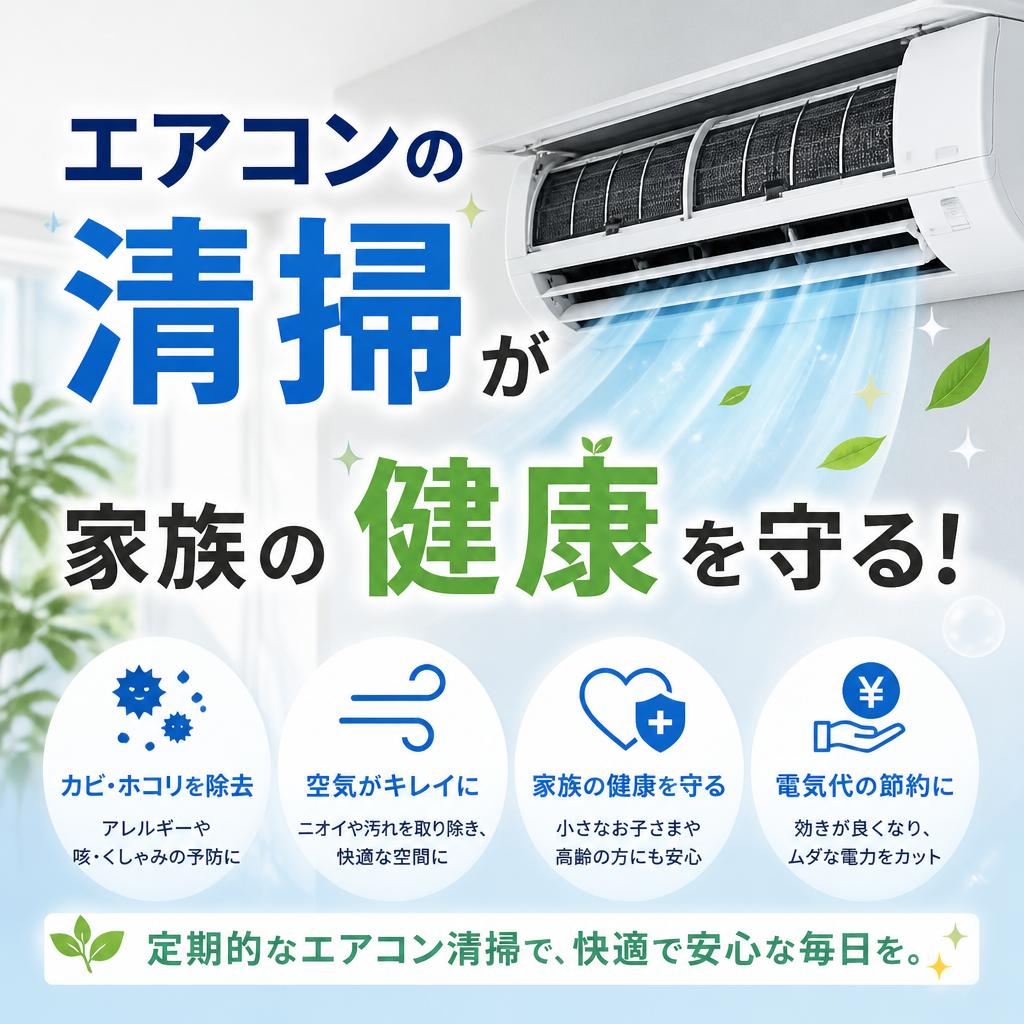エアコンの清掃が家族の健康を守る！