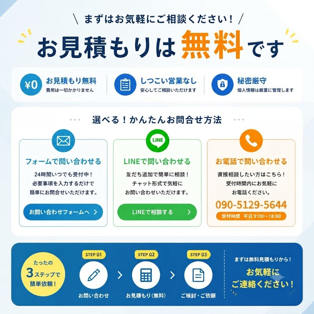 7. 無料見積もりとお問合せ