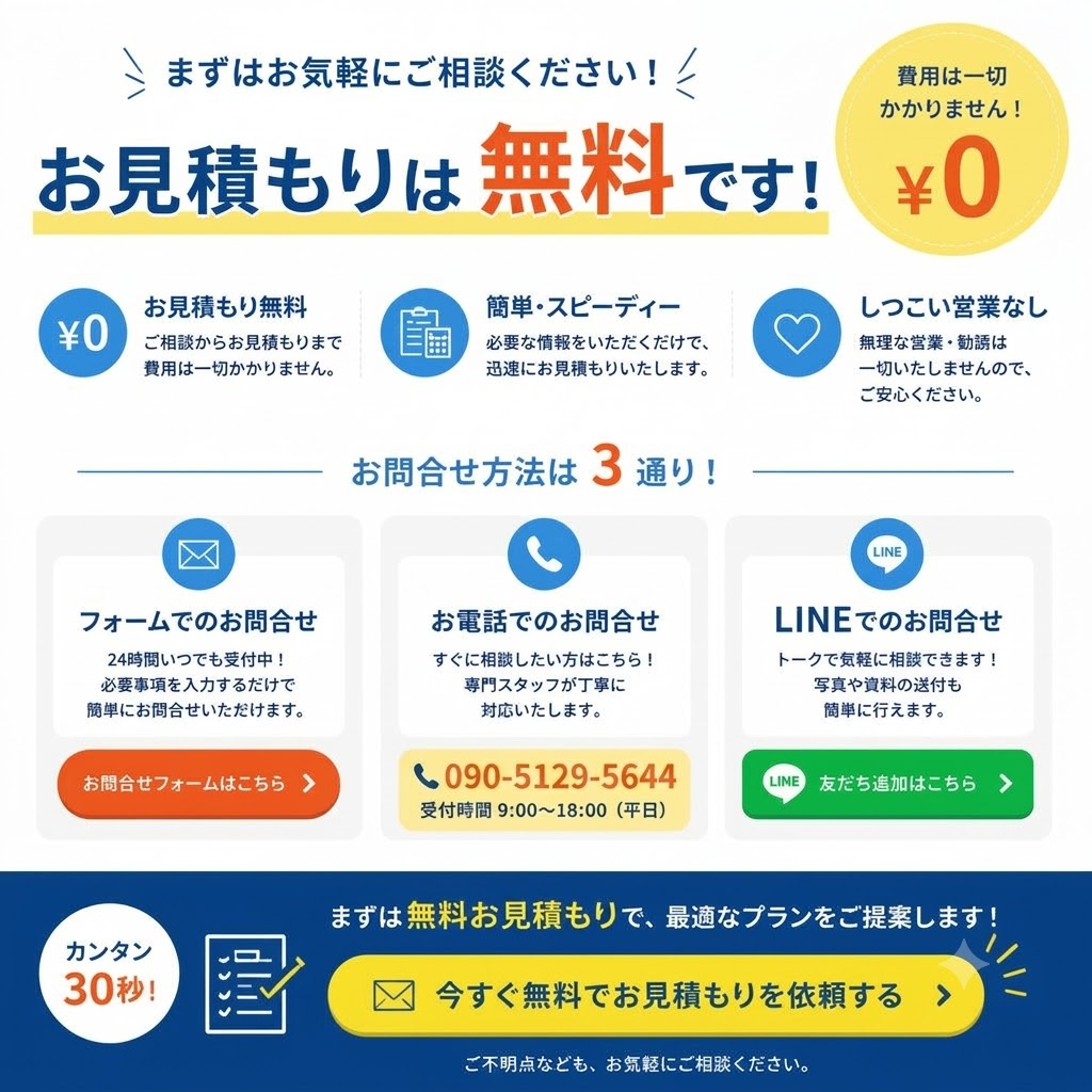 7. 無料見積もりとお問合せ