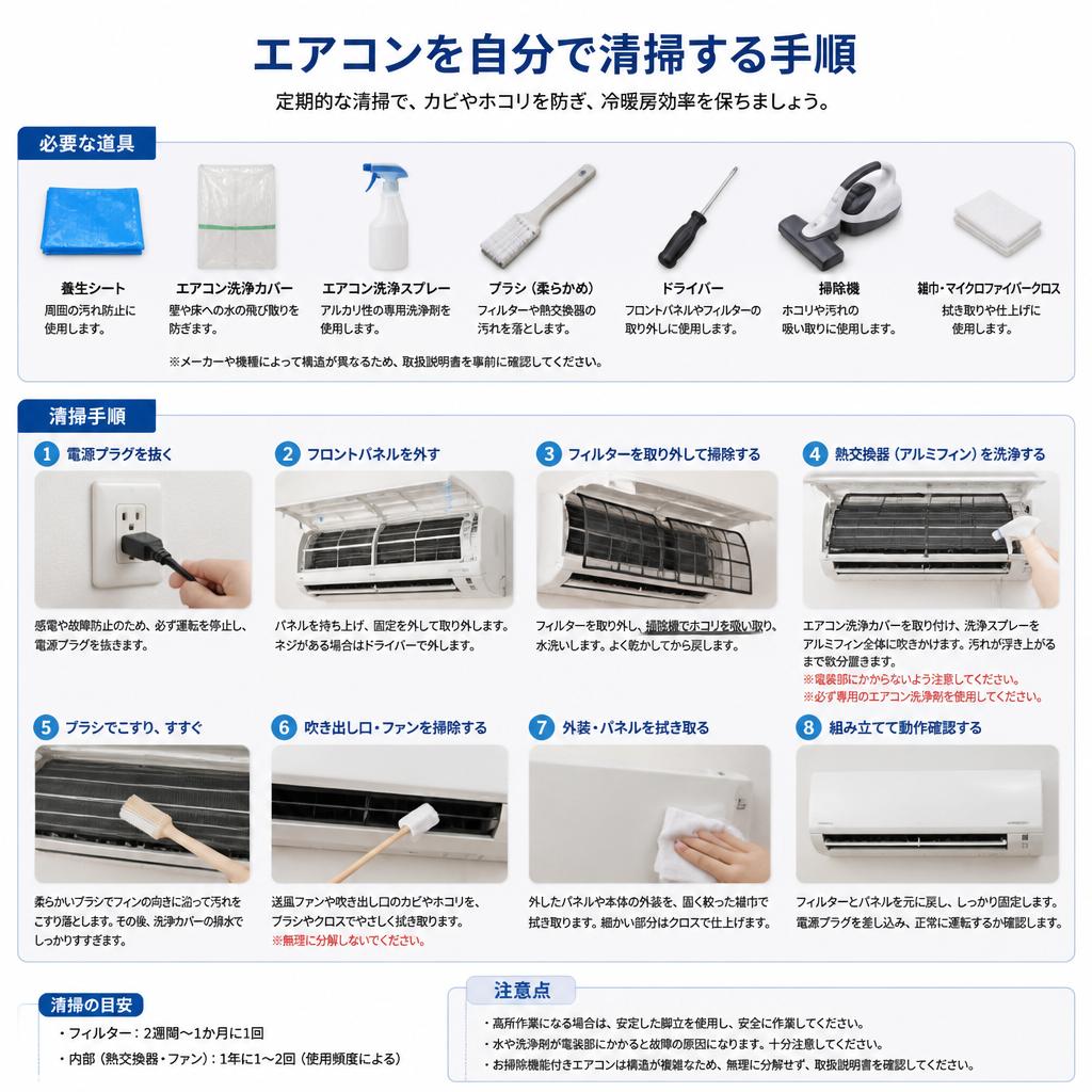自分でできるエアコン清掃