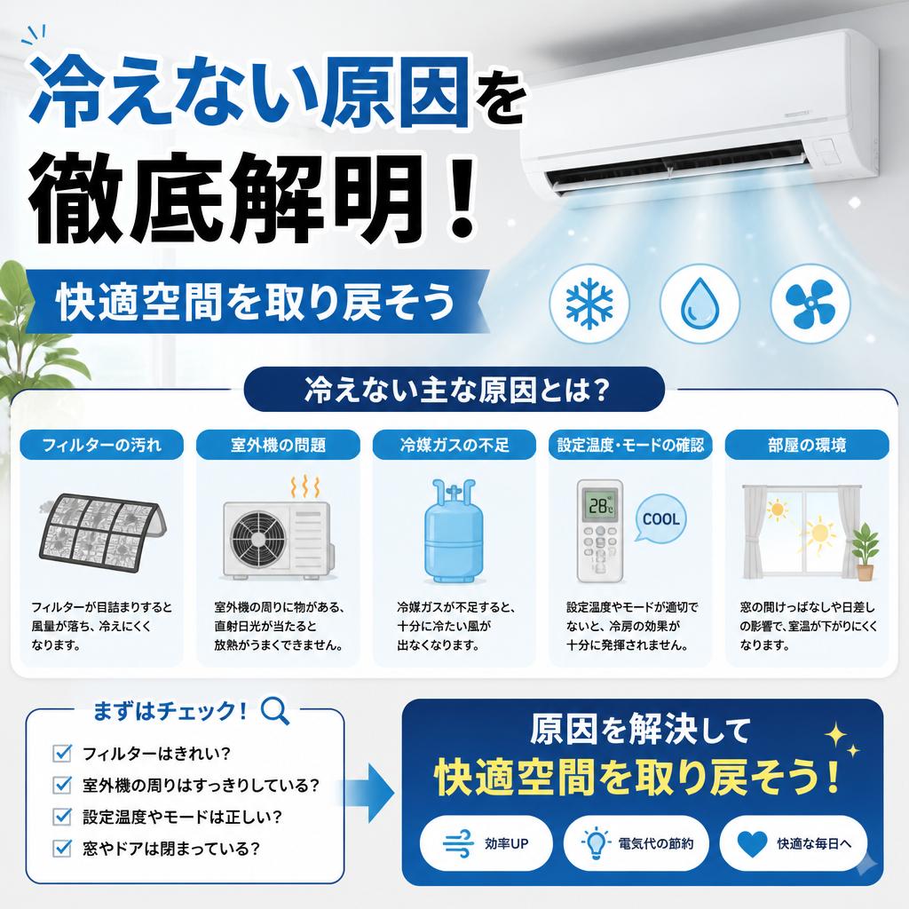 冷えない原因を徹底解明！快適空間を取り戻そう