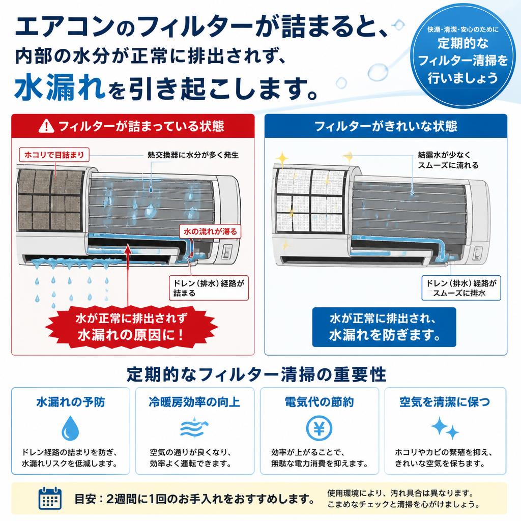 フィルターのメンテナンスがカギ！