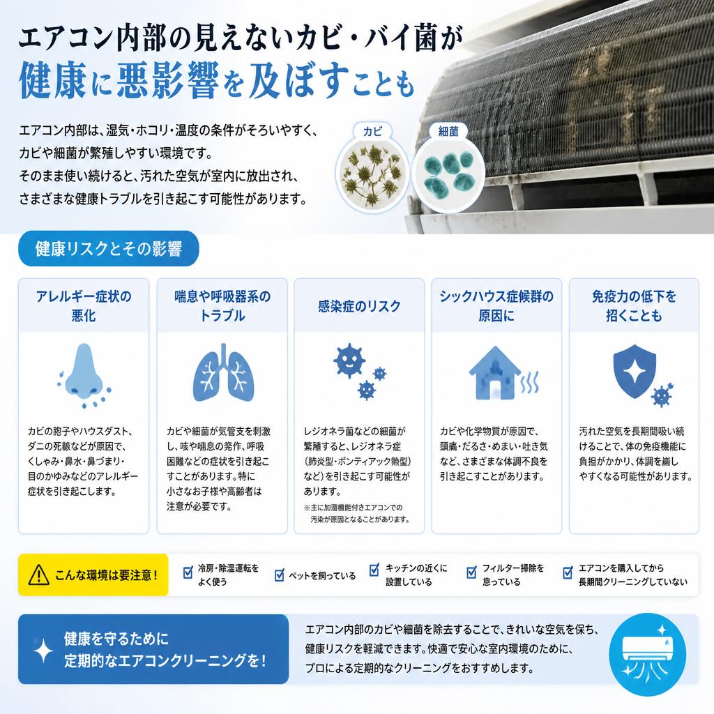 2. エアコン内部に潜む健康リスクとは？