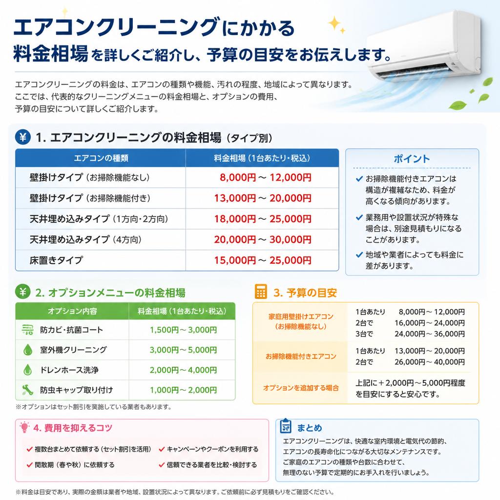 エアコンクリーニング料金の相場