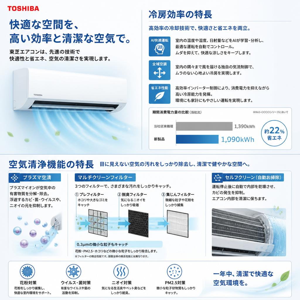 2. 東芝エアコンの優れた性能