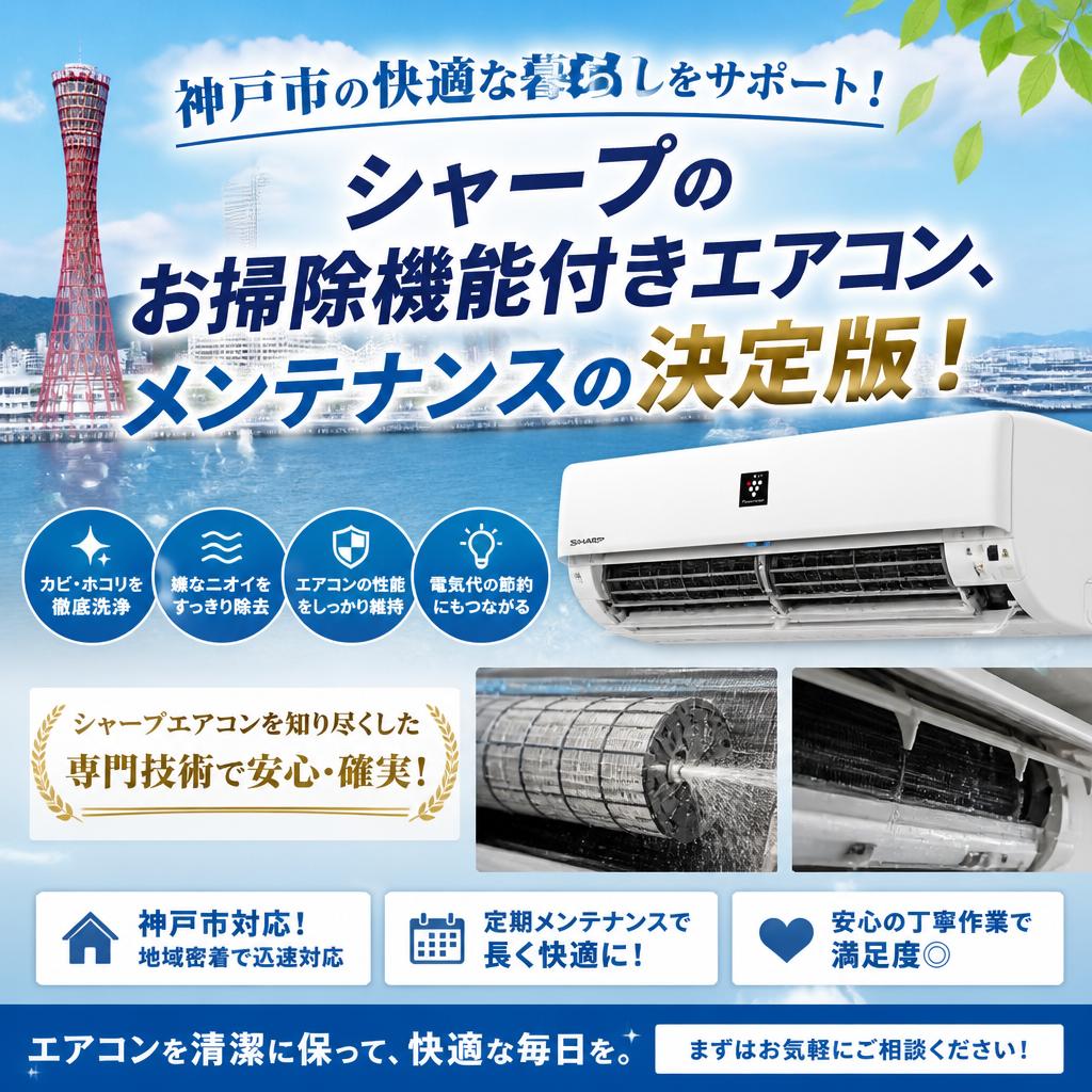 神戸市の快適な暮らしをサポート！シャープのお掃除機能付きエアコン、メンテナンスの決定版！